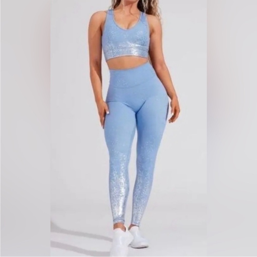 Buffbunny Collection | Buffbunny Metallic Dazzle Legging and Bra Set | Size: S